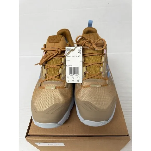 -1052 Adidas Terrex Swift GTX, Brown/Blue, Hiking Boots-US 9 Womens