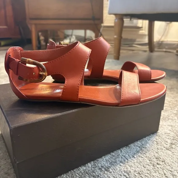 💯 GUCCI Women’s Stylish Orange Sandals /w Original Box Size 38