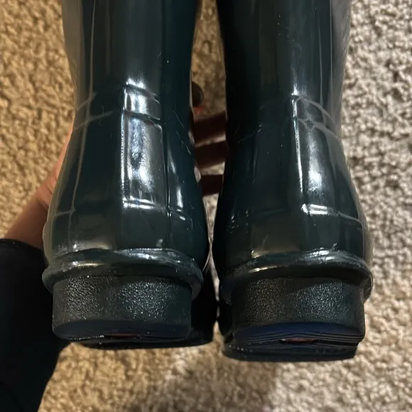 ⭐️ Hunter Ocean Green Blue Tall Gloss Wellies Boots w/ Box US 6 EU 37