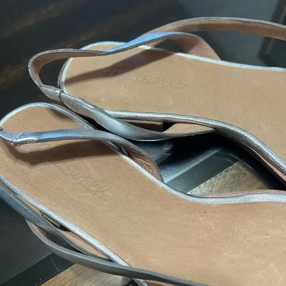 - Madewell The Heidi Slingback Sandal in Metallic Size 7