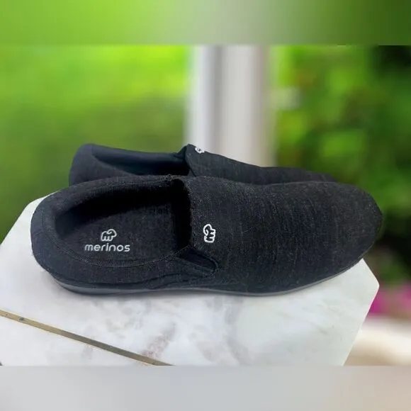 🔥🔥 Merinos Black Wool Slip-on shoes sneakers size 10