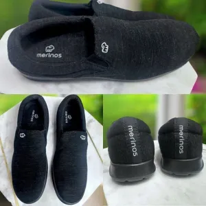 🔥🔥 Merinos Black Wool Slip-on shoes sneakers size 10
