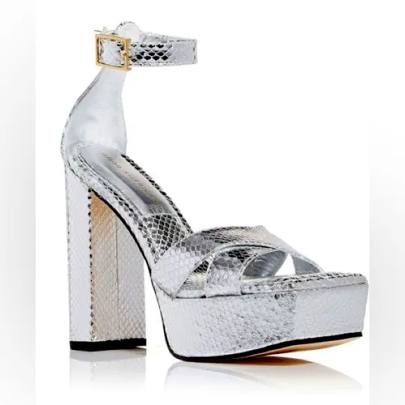 🪩 NIB! Good American Silver Platform Sandals