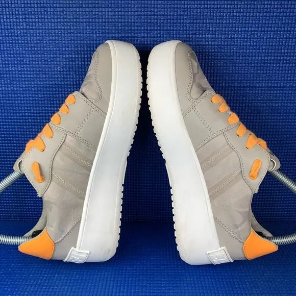 🔴 STEVE MADDEN ZAYDEN CAMOUFLAGE Women`s Size 7M Grey Orange Comfort Shoes