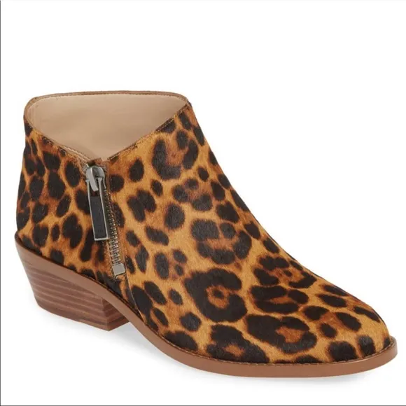 1. STATE NWOT Leopard Calf Hair Rosita Booties Leather Ankle Boots Sz 8