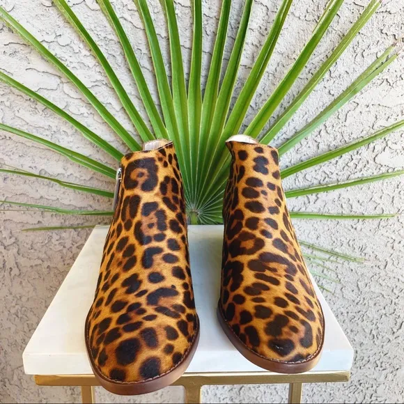 1. STATE NWOT Leopard Calf Hair Rosita Booties Leather Ankle Boots Sz 8