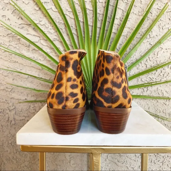 1. STATE NWOT Leopard Calf Hair Rosita Booties Leather Ankle Boots Sz 8