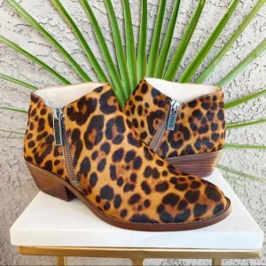 1. STATE NWOT Leopard Calf Hair Rosita Booties Leather Ankle Boots Sz 8