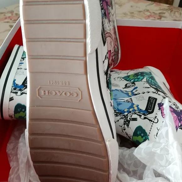 #11 N COACH Ursula Jewel Butterfly Rainboots. NIB = NWT