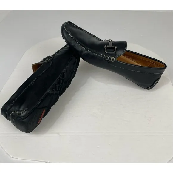 1901 Mens US 11 M  06516 Loafer Black‎ Leather Slip-On Shoes.