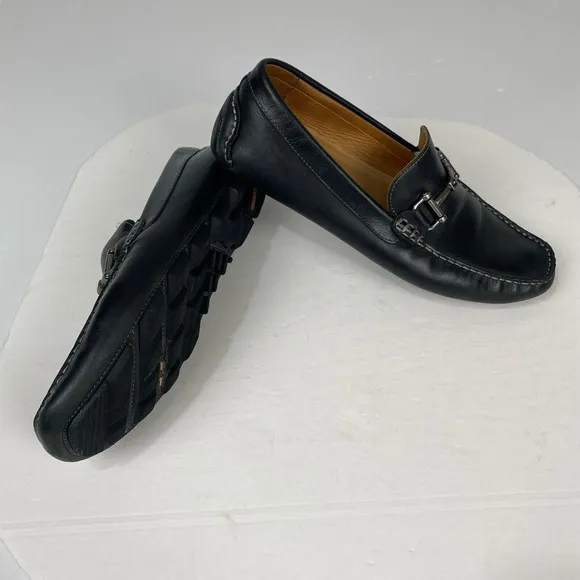 1901 Mens US 11 M  06516 Loafer Black‎ Leather Slip-On Shoes.
