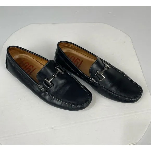 1901 Mens US 11 M  06516 Loafer Black‎ Leather Slip-On Shoes.