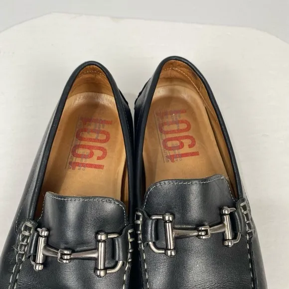 1901 Mens US 11 M  06516 Loafer Black‎ Leather Slip-On Shoes.