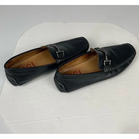 1901 Mens US 11 M  06516 Loafer Black‎ Leather Slip-On Shoes.