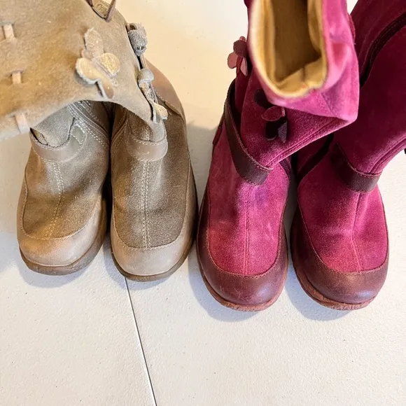 2 pair BEAUTIFUL VINTAGE Primigi Suede Boots with Butterfly Appliqués EU25