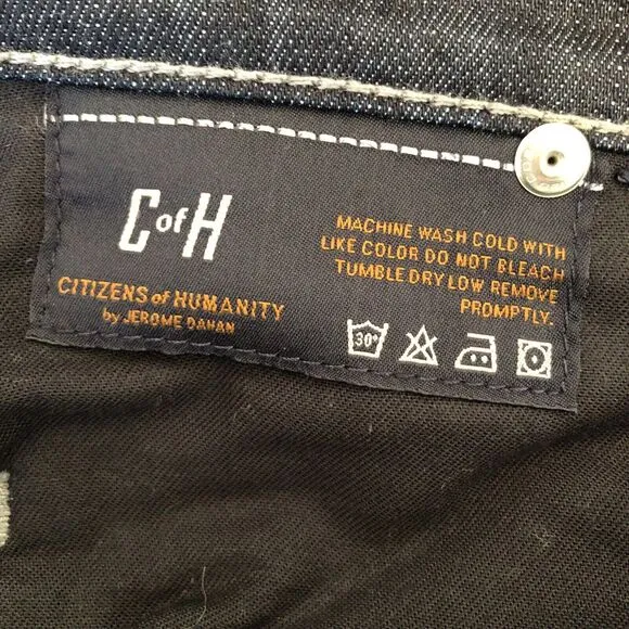 $238 CITIZENS OF HUMANITY Hutton Mid-Rise Wide Leg Dark Wash Jean Sz 28