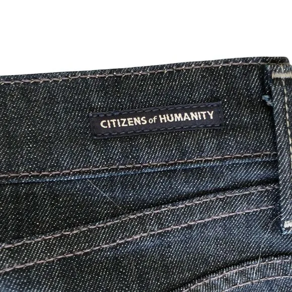 $238 CITIZENS OF HUMANITY Hutton Mid-Rise Wide Leg Dark Wash Jean Sz 28