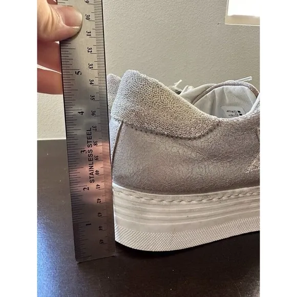 2Star Women's Platform Shoes Lace Up Star Patches Size EU 40 Metallic Gray Italy