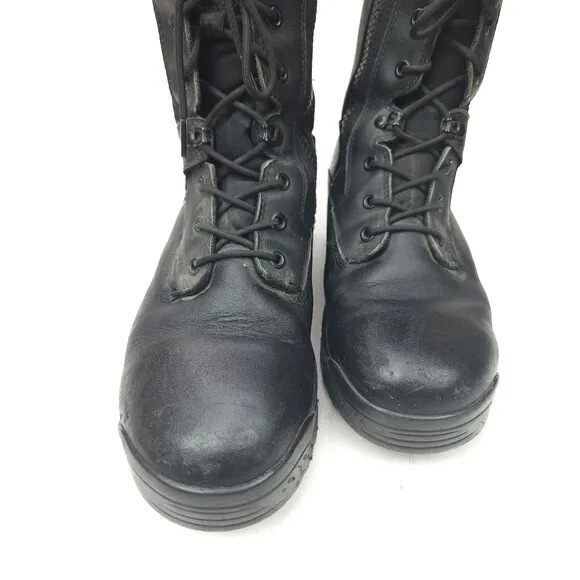 511 Atac Black Leather Tactical Series 8&quot; Military Work Boots Side Zip Mens 14