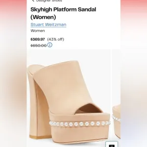 $695 Stuart Weitzman Skyhigh 145 Womens Suede Pearl Embellished Platform Heels