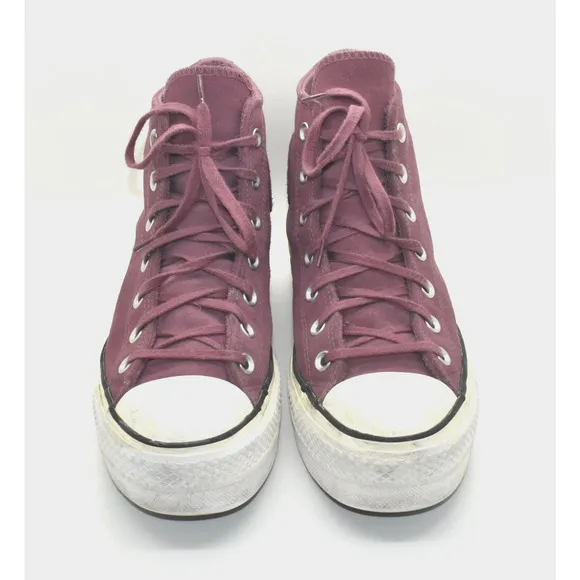 A8 Auth CONVERSE CHUCK TAYLOR Shadowberry Suede Platform Sneaker Shoes Size 8.5