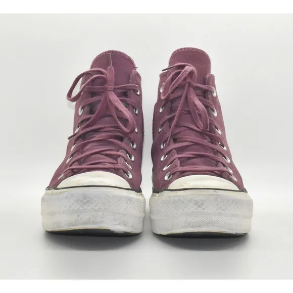 A8 Auth CONVERSE CHUCK TAYLOR Shadowberry Suede Platform Sneaker Shoes Size 8.5