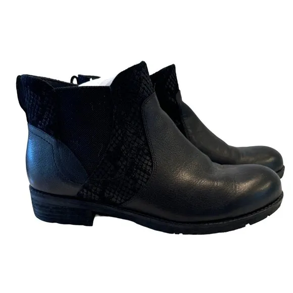 Abeo Darlington Black Suede Leather Ankle Boots Size 8.5  Zip