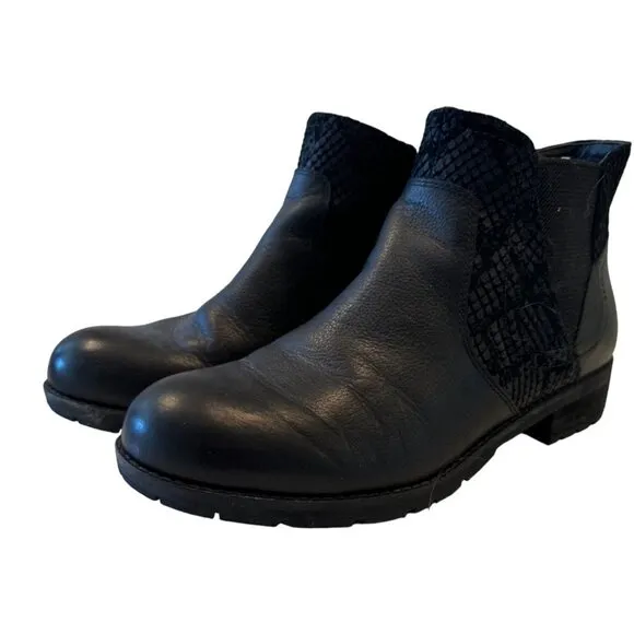 Abeo Darlington Black Suede Leather Ankle Boots Size 8.5  Zip