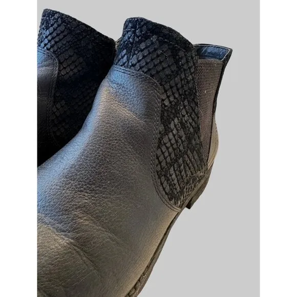 Abeo Darlington Black Suede Leather Ankle Boots Size 8.5  Zip