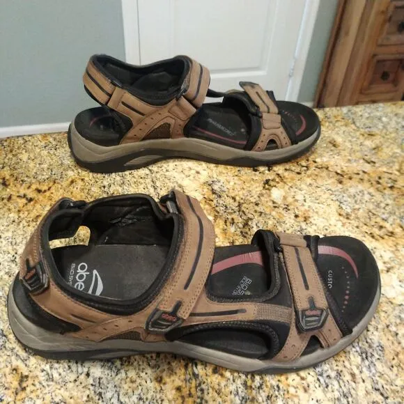 Abeo Men's Cayucos Sport Sandals Brown Size 14 Bio System Leather