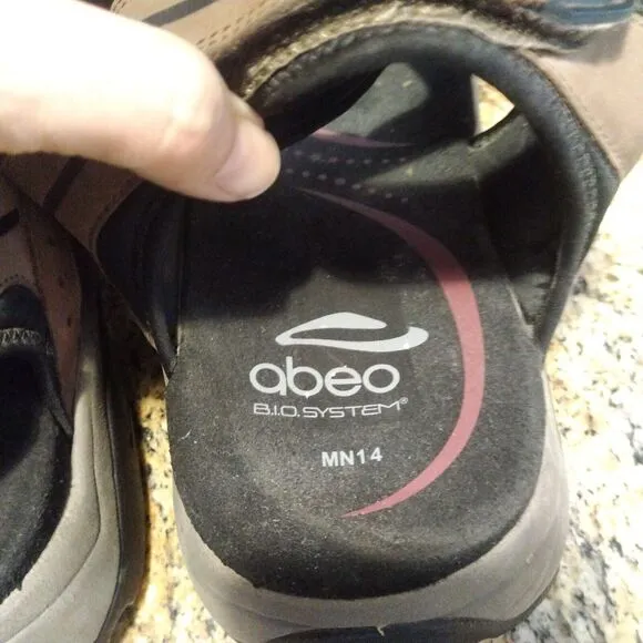Abeo Men's Cayucos Sport Sandals Brown Size 14 Bio System Leather