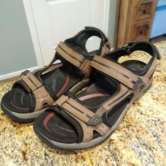 Abeo Men's Cayucos Sport Sandals Brown Size 14 Bio System Leather