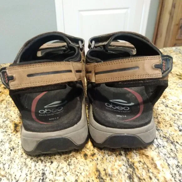 Abeo Men's Cayucos Sport Sandals Brown Size 14 Bio System Leather