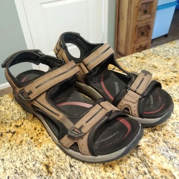 Abeo Men's Cayucos Sport Sandals Brown Size 14 Bio System Leather