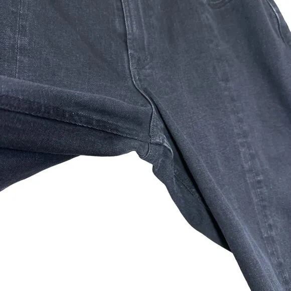 Abercrombie &amp; Fitch Simone High Rise Slim Frayed Split Jeans in Black 32