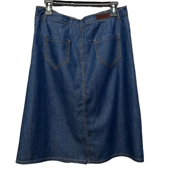 ABS ALLEN SCHWARTZ *NWT* 100% COTTON A-LINE DENIM BUTTON DOWN SKIRT SIZE 29