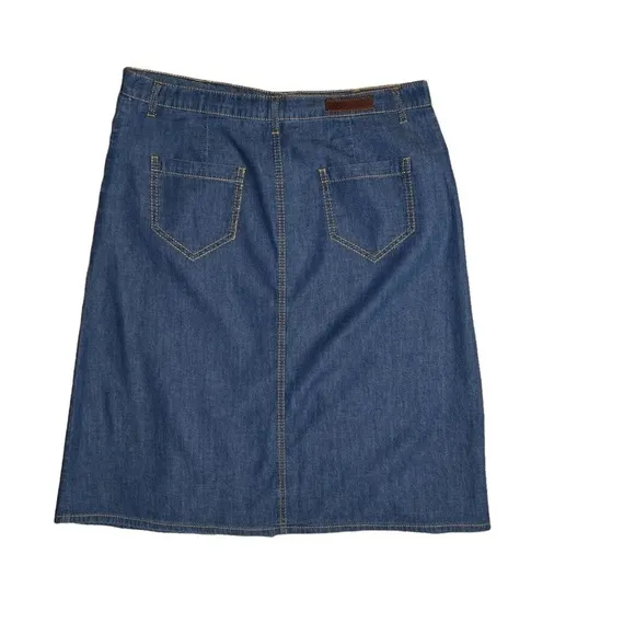 ABS ALLEN SCHWARTZ *NWT* 100% COTTON A-LINE DENIM BUTTON DOWN SKIRT SIZE 29