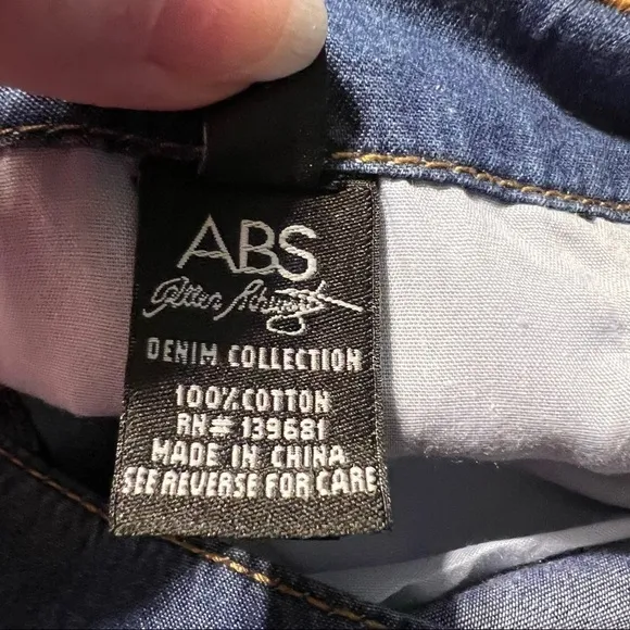 ABS ALLEN SCHWARTZ *NWT* 100% COTTON A-LINE DENIM BUTTON DOWN SKIRT SIZE 29