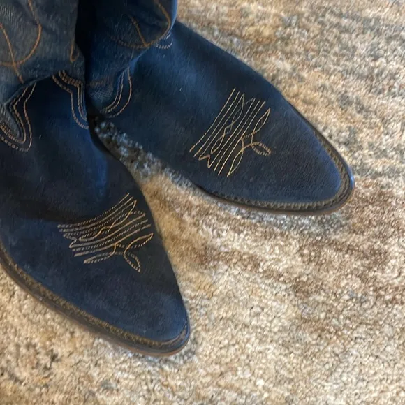 Acme Blue Denim Cowgirl Boots