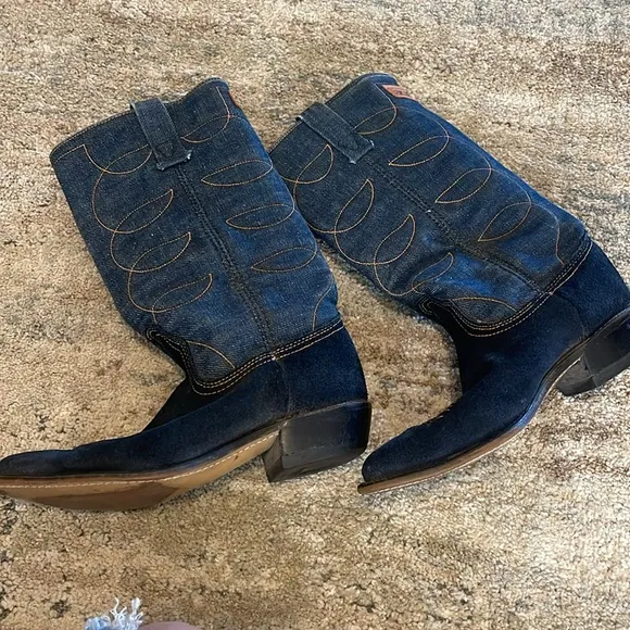 Acme Blue Denim Cowgirl Boots