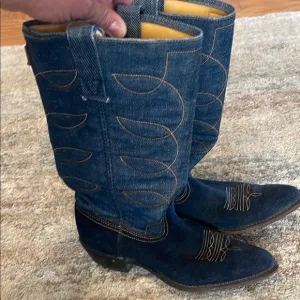 Acme Blue Denim Cowgirl Boots