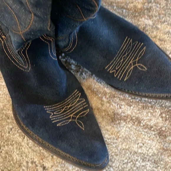 Acme Blue Denim Cowgirl Boots