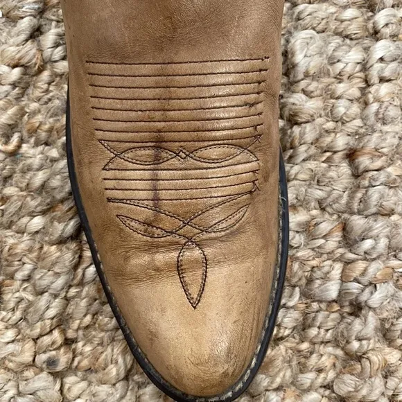 Acme cowboy boots Mens Size 10.5D blonde/Tan leather embroidered Western Work