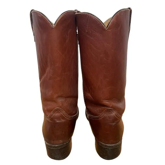 Acme Mens 9.5 Vintage 1970s Wellington Brown Leather Cowboy Western Work Boots