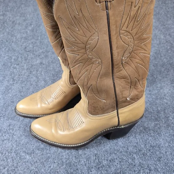 ACME Women's Size 9 DD Brown Roughout Leather Cowboy Western Boots USA Vintage