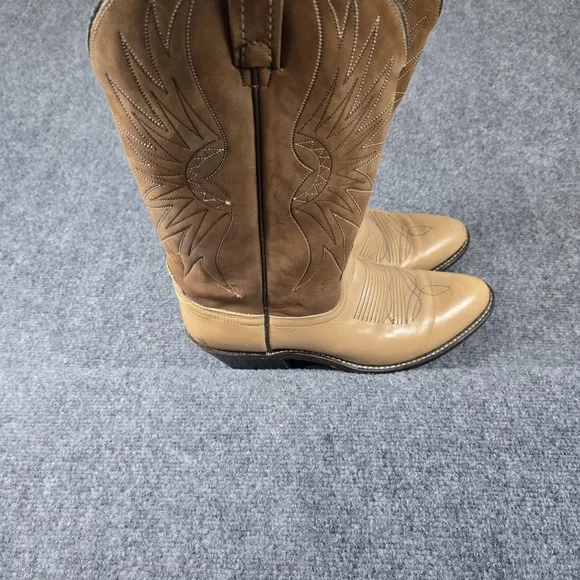ACME Women's Size 9 DD Brown Roughout Leather Cowboy Western Boots USA Vintage