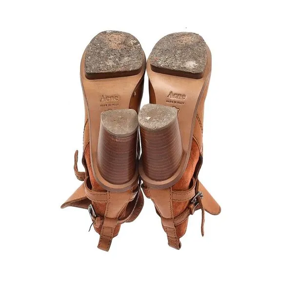 Acne Studios Cypress Con Ankle Boots in Brown Leather