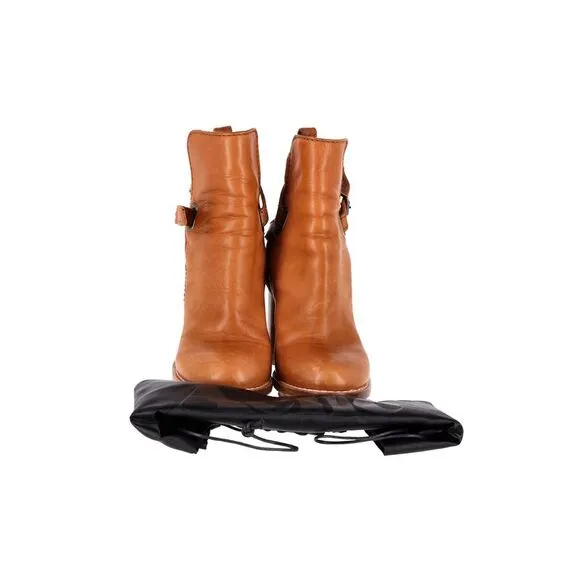 Acne Studios Cypress Con Ankle Boots in Brown Leather