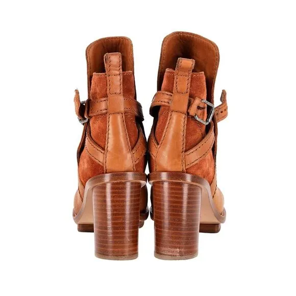 Acne Studios Cypress Con Ankle Boots in Brown Leather