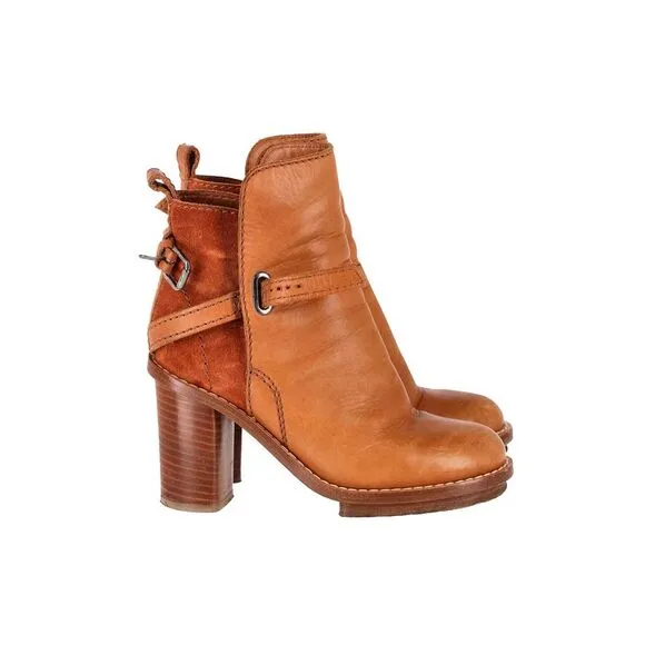 Acne Studios Cypress Con Ankle Boots in Brown Leather